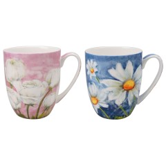 McIntosh Fine Bone China - Morning Flower Mug Pair